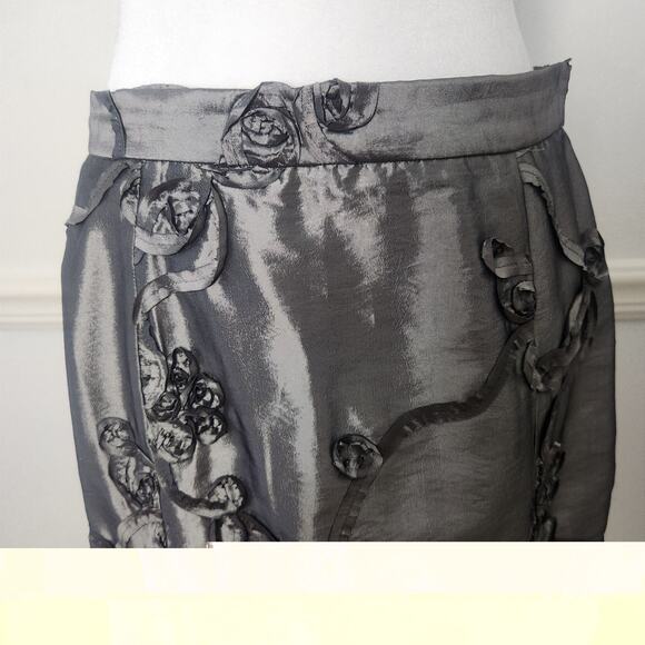 Vtg Midi Skirt Size 10 Womens Silver Textured Fairy Grunge Steampunk WhimsiGoth - Picture 3 of 13